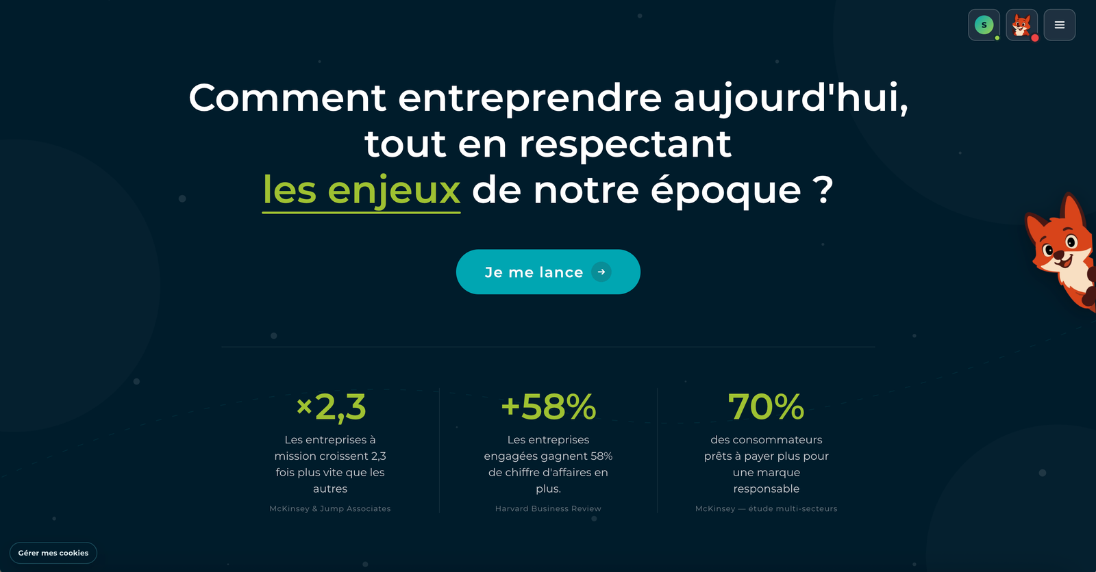 Interface de la plateforme en cours de conception